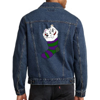 Dalmatian Puppy In A Stocking Men Denim Jacket | Artistshot