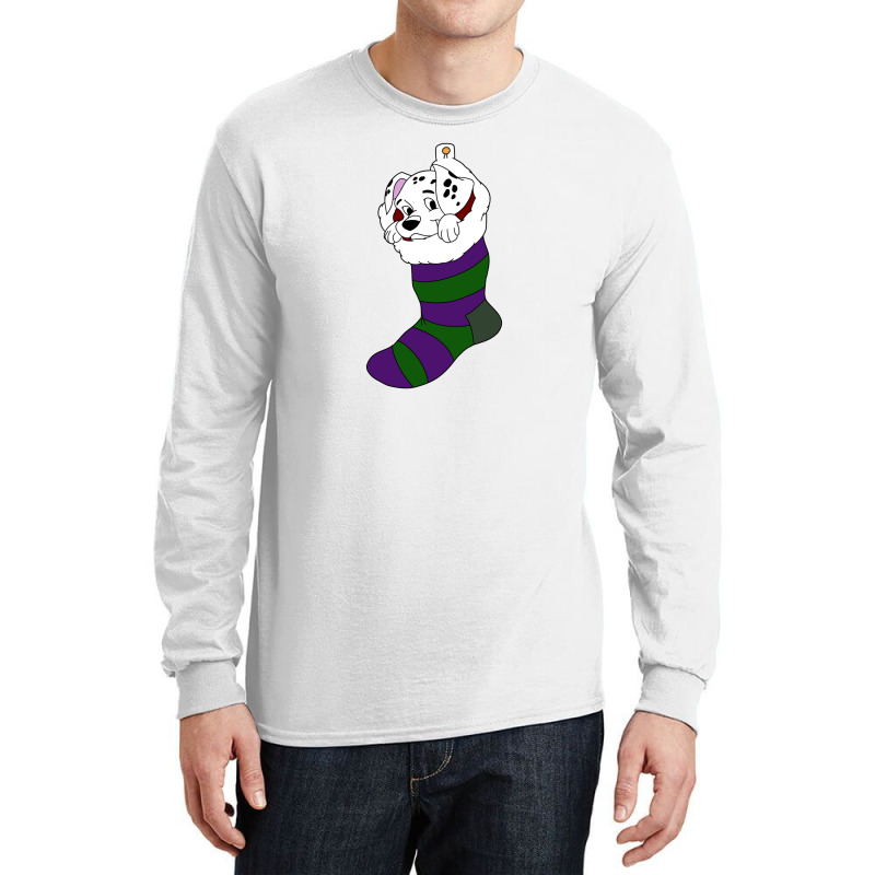 Dalmatian Puppy In A Stocking Long Sleeve Shirts | Artistshot