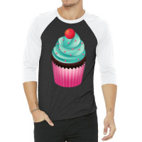 Cupcake Cherry On Top Yellow 3/4 Sleeve Shirt | Artistshot