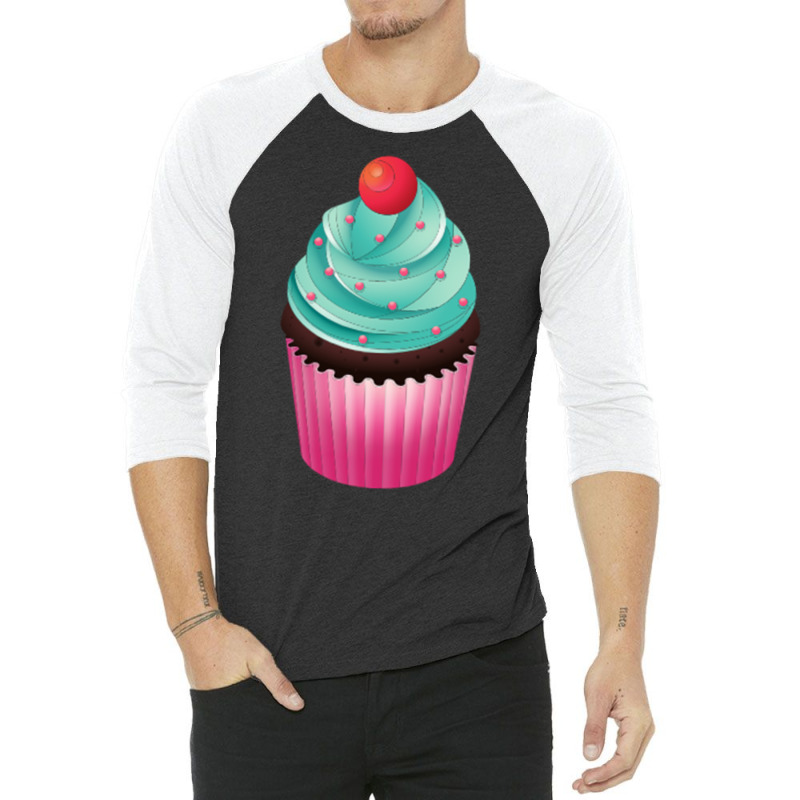 Cupcake Cherry On Top Yellow 3/4 Sleeve Shirt | Artistshot