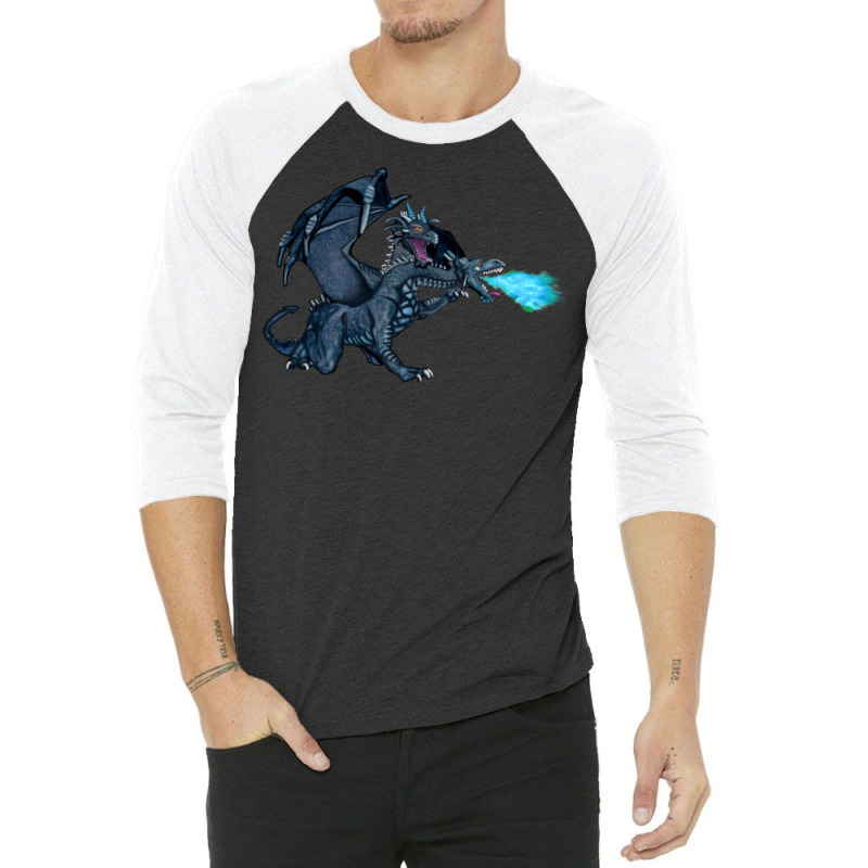 Two Headed Ice Dragon 3/4 Sleeve Shirt | Artistshot