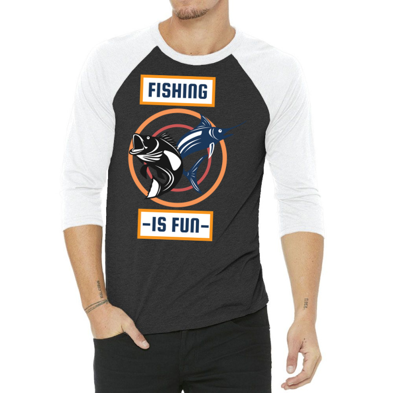 Fishing Is Fun Retro 3/4 Sleeve Shirt by zydravidic2 | Artistshot