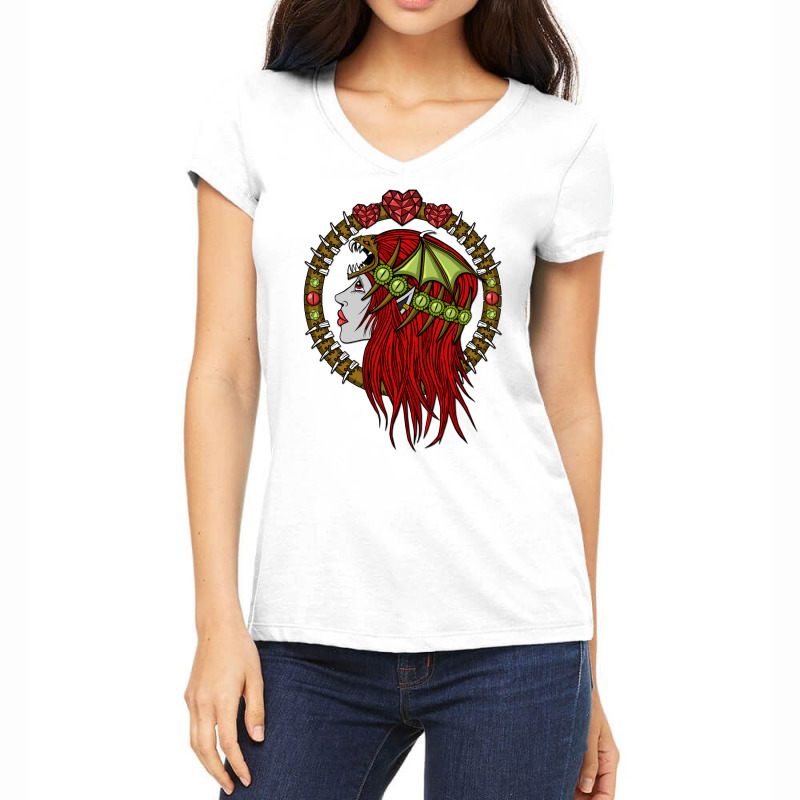 Lady Dragon Women's V-Neck T-Shirt by gindercvschelpom | Artistshot