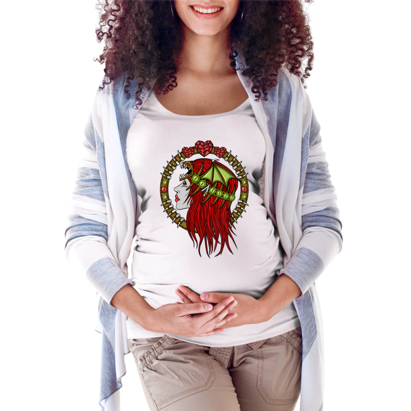 Lady Dragon Maternity Scoop Neck T-shirt by gindercvschelpom | Artistshot