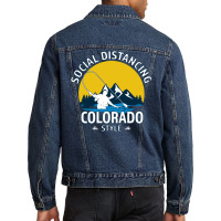 Social Distancing Colorado Style Fly Fishing  Grea Men Denim Jacket | Artistshot