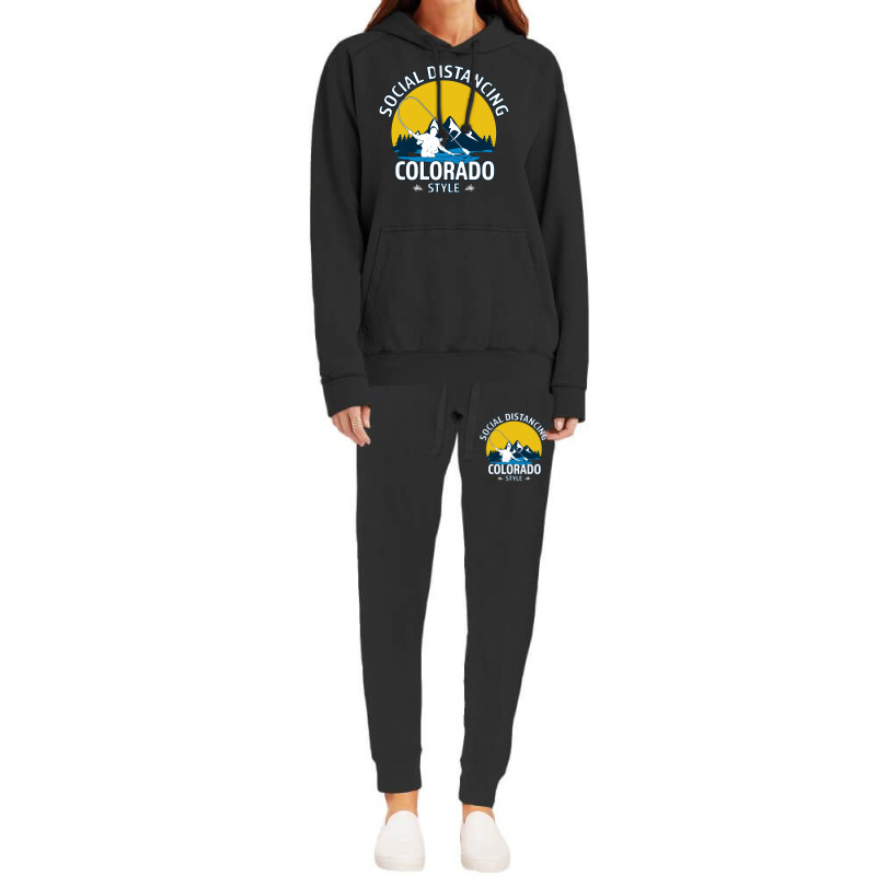 Social Distancing Colorado Style Fly Fishing  Grea Hoodie & Jogger Set | Artistshot