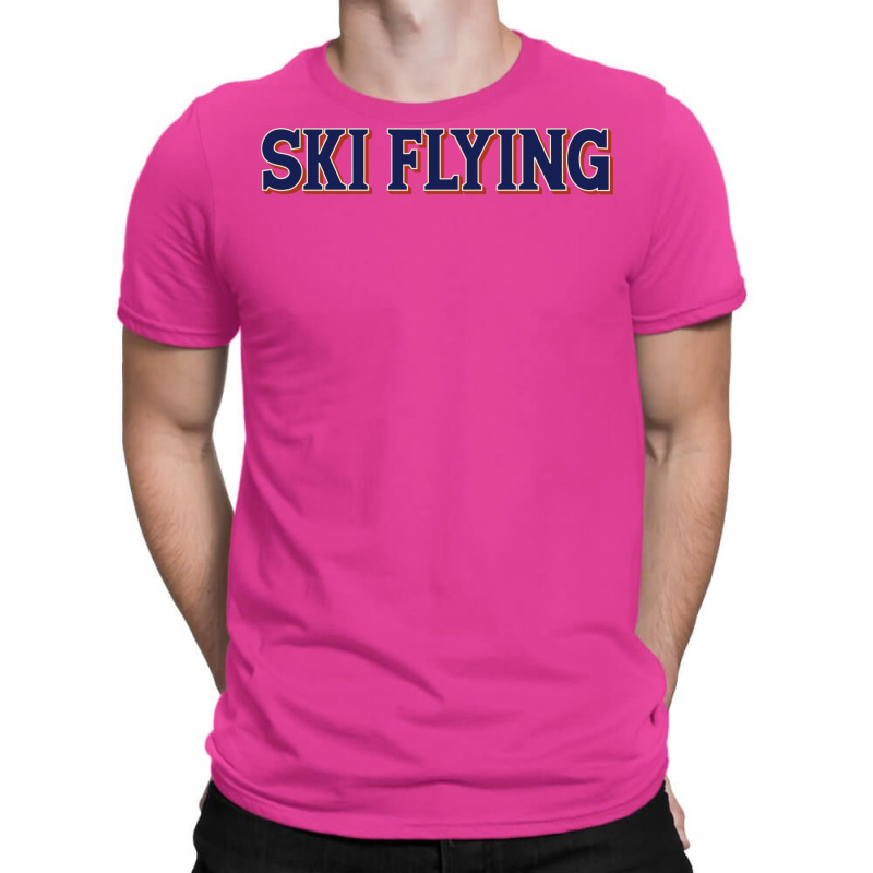 Ski Flying Blue T-shirt | Artistshot