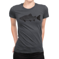 Brown Trout Cute And Fun Fish Design Light Colors Ladies Fitted T-shirt | Artistshot