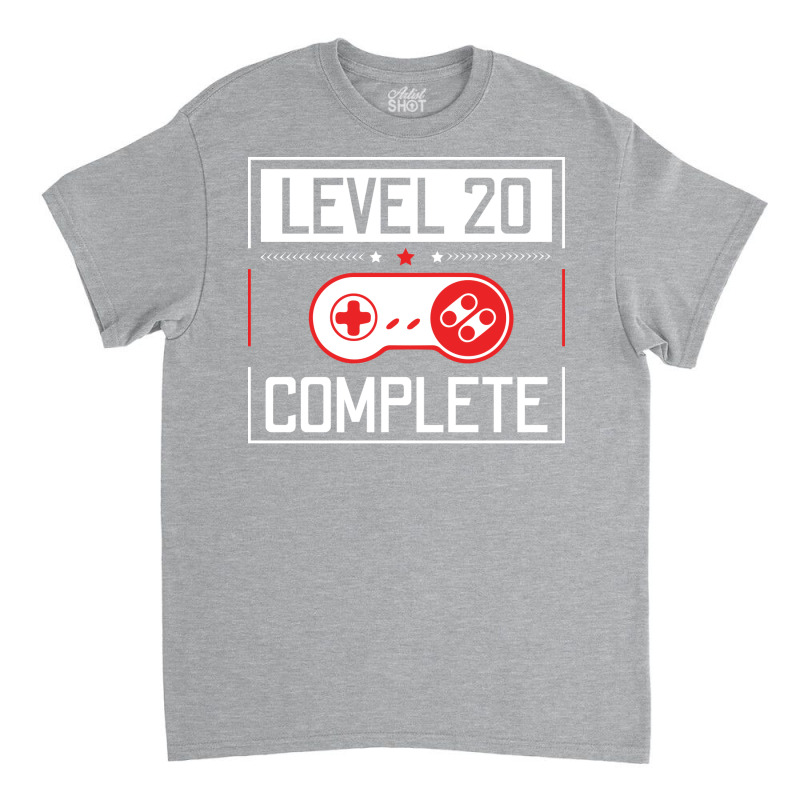 Level 20 Complete 20th Birthday Year Old Gamer Gif Classic T-shirt by chytasroullez | Artistshot