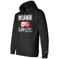 Level 20 Complete 20th Birthday Year Old Gamer Gif Champion Hoodie | Artistshot