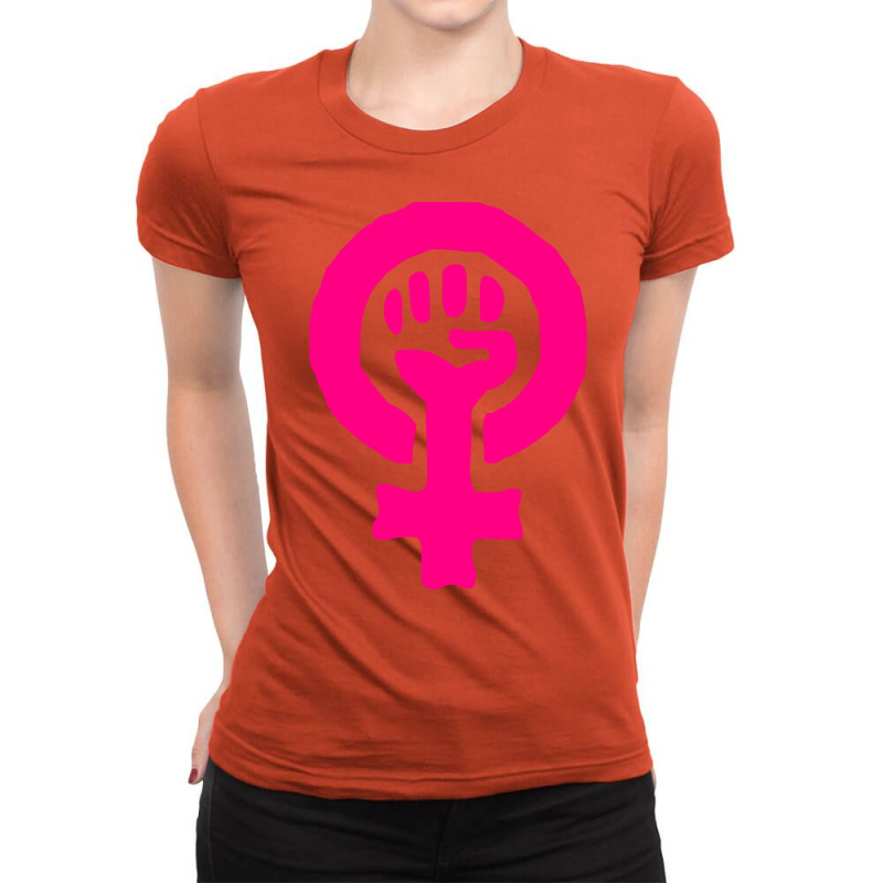 Feminism Symbol Yellow Ladies Fitted T-Shirt by shiikuamast | Artistshot