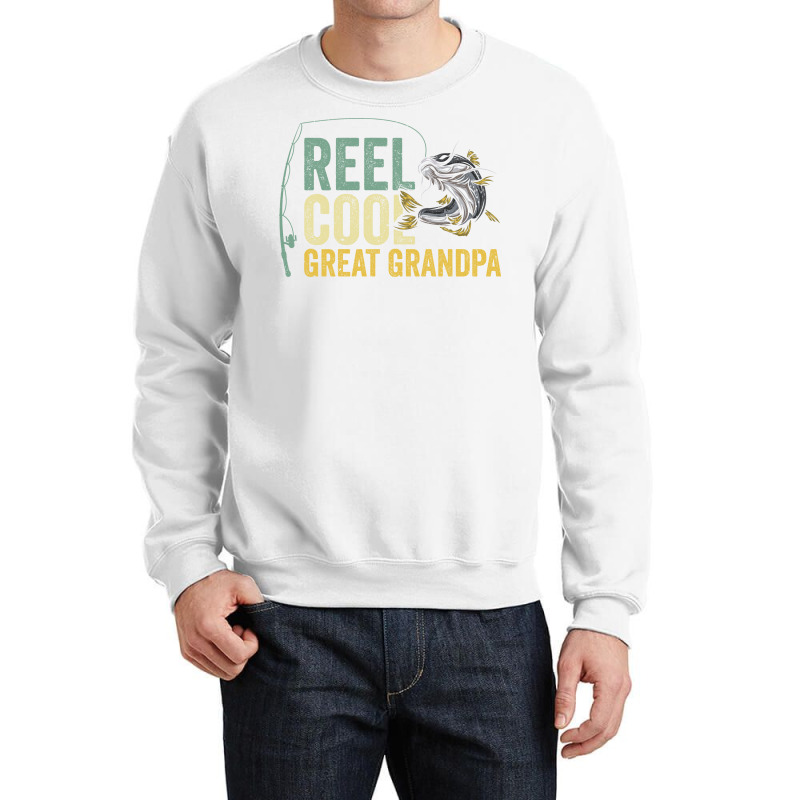 Reel Cool Great Grandpa Fisherman Fishing Stars Crewneck Sweatshirt | Artistshot