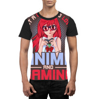 Just A Girl Who Loves Anime And Gaming Music Graphic T-shirt | Artistshot