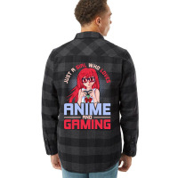 Just A Girl Who Loves Anime And Gaming Music Flannel Shirt | Artistshot