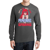 Just A Girl Who Loves Anime And Gaming Music Long Sleeve Shirts | Artistshot