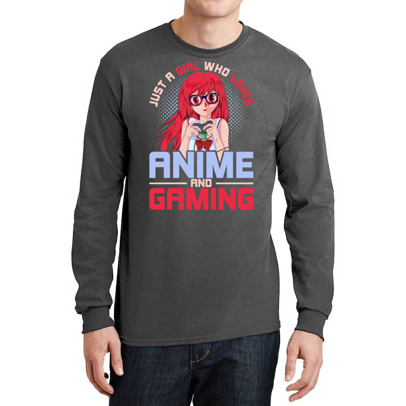 Just A Girl Who Loves Anime And Gaming Music Long Sleeve Shirts by inkidimerk | Artistshot