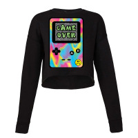 Game Over Video Game Design Love (1) (1) Cropped Sweater | Artistshot