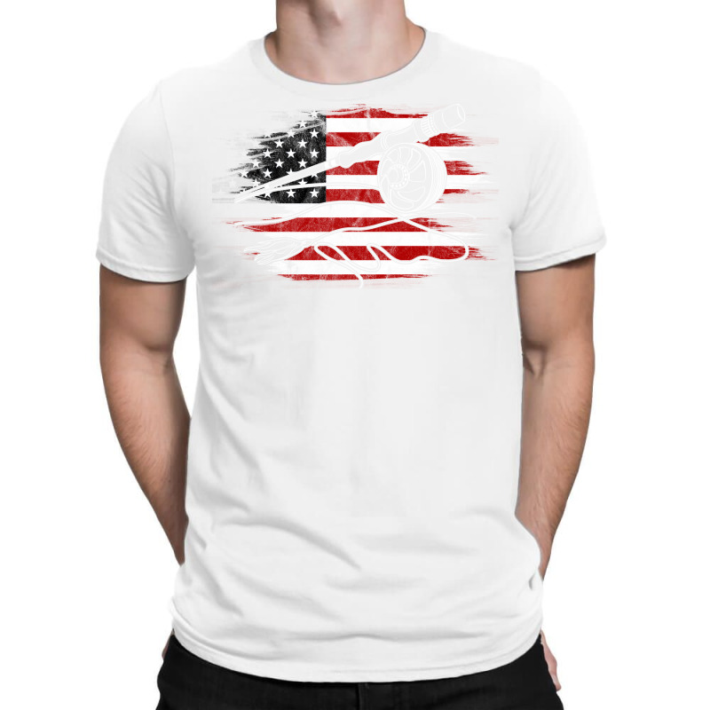 Fly Fishing Rod And Fly For American Fly Fishermen T-Shirt by vonnezramzele | Artistshot