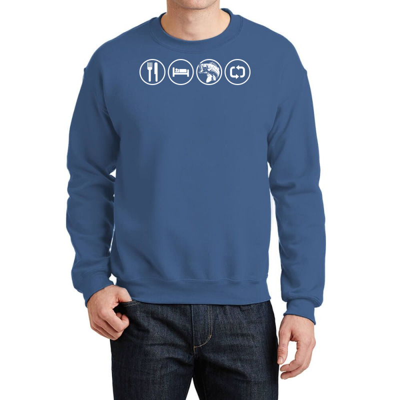 Eat Sleep Fishing Repeat Retro Crewneck Sweatshirt by horveyfoths | Artistshot