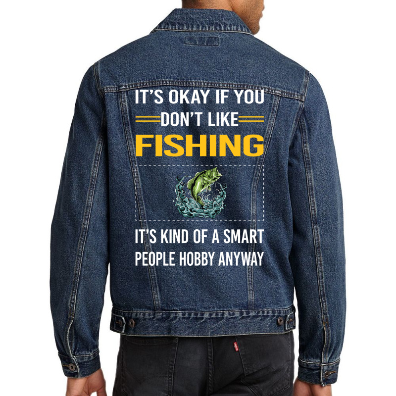 Funny Smart People Fishing Hipster Men Denim Jacket | Artistshot