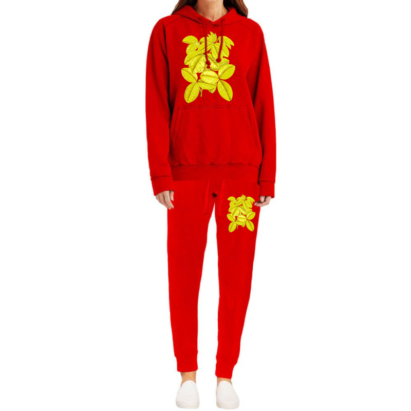 Yellow Leaves Red Hoodie & Jogger set by meeikerouwent | Artistshot