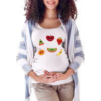 Adorable Smiling Fruits Music Maternity Scoop Neck T-shirt | Artistshot