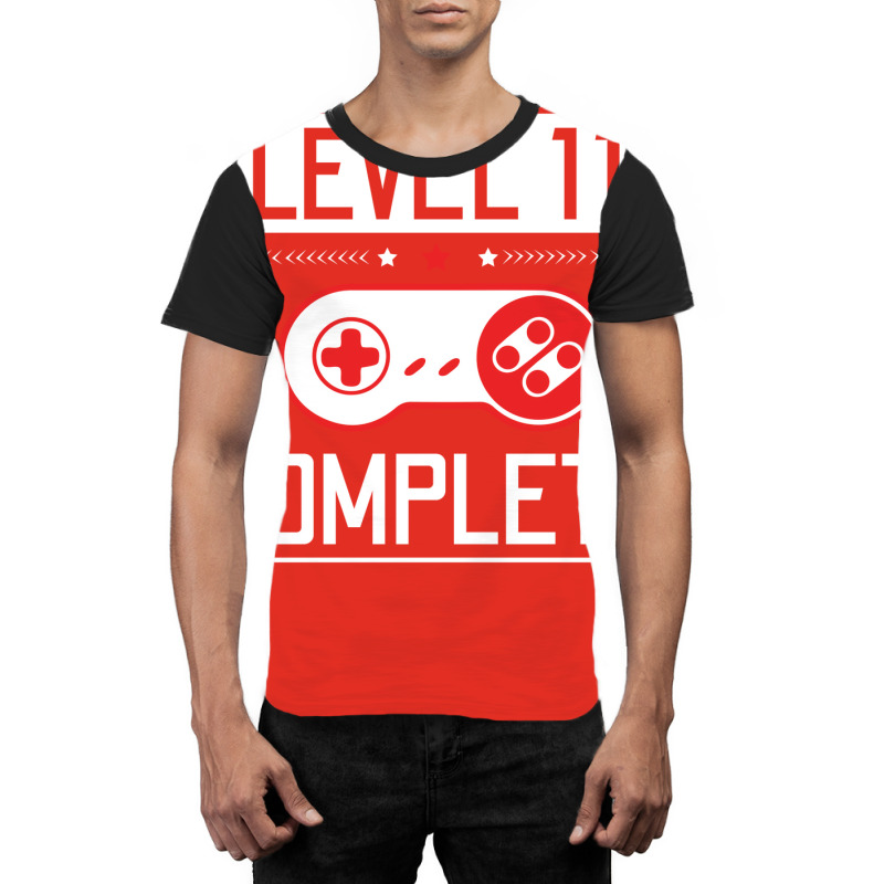 Level 11 Complete 11th Birthday Year Old Gamer Gif Graphic T-shirt | Artistshot