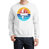 Fishing Outdoors Retro Sunset Design 80s Nature Crewneck Sweatshirt | Artistshot