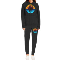 Fishing Outdoors Retro Sunset Design 80s Nature Hoodie & Jogger Set | Artistshot