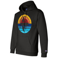 Fishing Outdoors Retro Sunset Design 80s Nature Champion Hoodie | Artistshot