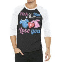 Gender Announcement Pink Or Blue Gender Reveal Gif 3/4 Sleeve Shirt | Artistshot