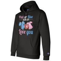 Gender Announcement Pink Or Blue Gender Reveal Gif Champion Hoodie | Artistshot