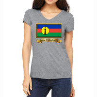 New Caledonia Named Flag Stickers Women's V-neck T-shirt | Artistshot