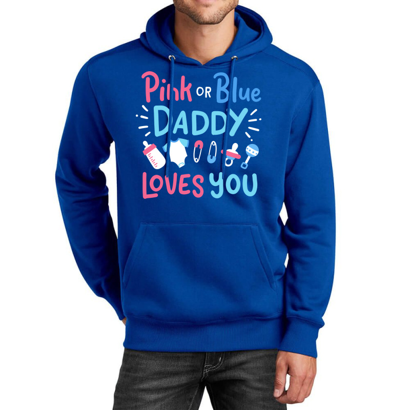 Gender Reveal Daddy Father Pink Or Blue Gift Unisex Hoodie | Artistshot