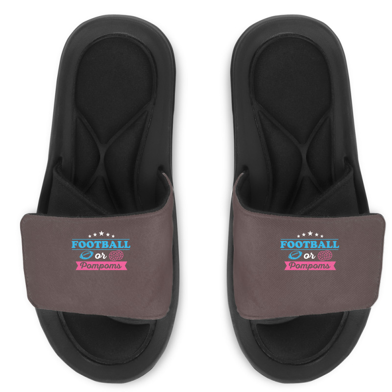 Gender Reveal Football Design For Your Football Fa Slide Sandal | Artistshot