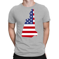 New Hampshire Map Silhouette Filled With Us Flag O T-shirt | Artistshot