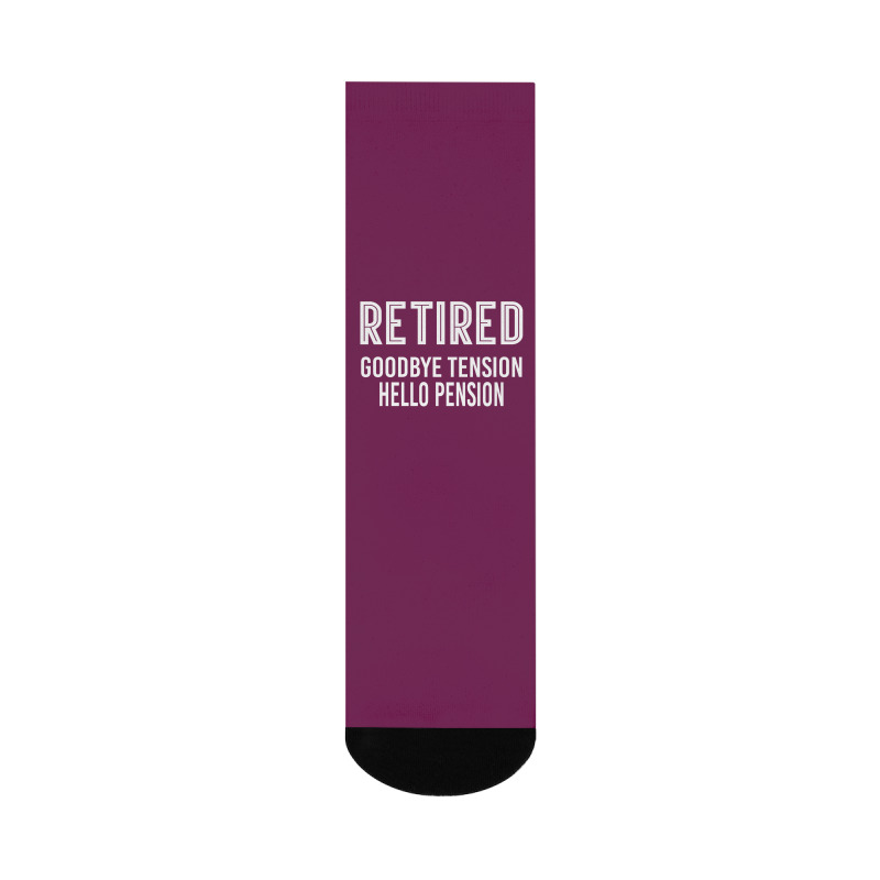 Retired Goodbye Tension Hello Pensiyon Crew Socks | Artistshot