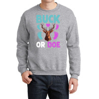 Buck Or Doe Gender Reveal Matching Ba Blue Nature Crewneck Sweatshirt | Artistshot