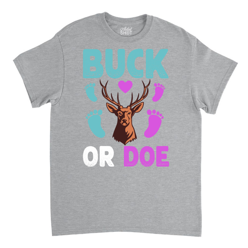 Buck Or Doe Gender Reveal Matching Ba Blue Nature Classic T-shirt | Artistshot