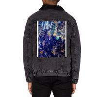 New York City At Night Unisex Sherpa-lined Denim Jacket | Artistshot