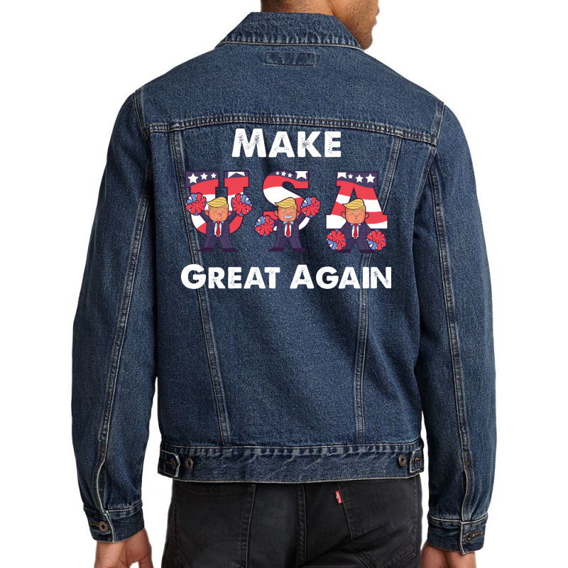 45 Squared Trump 2020 Second Term Usa Men Denim Jacket by arif1 | Artistshot