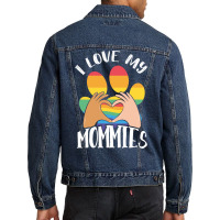 Lgbt Gay Pride Month I Love My Mommies Gift Men Denim Jacket | Artistshot