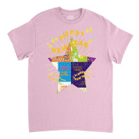 Patchwork New Year Lettering Design Classic T-shirt | Artistshot