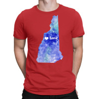 New Hampshire Usa Map Watercolor Blue Nh Watercolo T-shirt | Artistshot