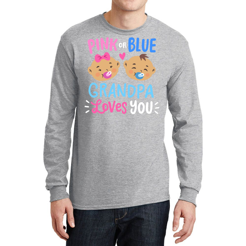 Gender Reveal Grandpa Pink Or Blue Girl Long Sleeve Shirts | Artistshot