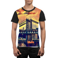 New York Skyline   Low Poly Art   Mm009lpad1 Graphic T-shirt | Artistshot