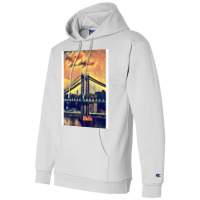 New York Skyline   Low Poly Art   Mm009lpad1 Champion Hoodie | Artistshot