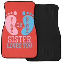 Gender Reveal Sister Pink Or Blue Vintage Front Car Mat | Artistshot