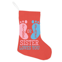 Gender Reveal Sister Pink Or Blue Vintage Holiday Stocking | Artistshot