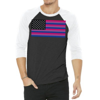 United States Of Bisexual Aesthetic 3/4 Sleeve Shirt | Artistshot